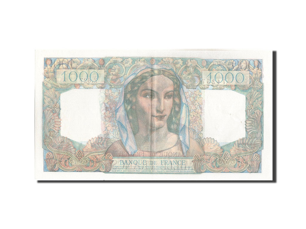 Geldschein, Frankreich, 1000 Francs, 1 000 F 1945-1950 ''Minerve et Hercule''
