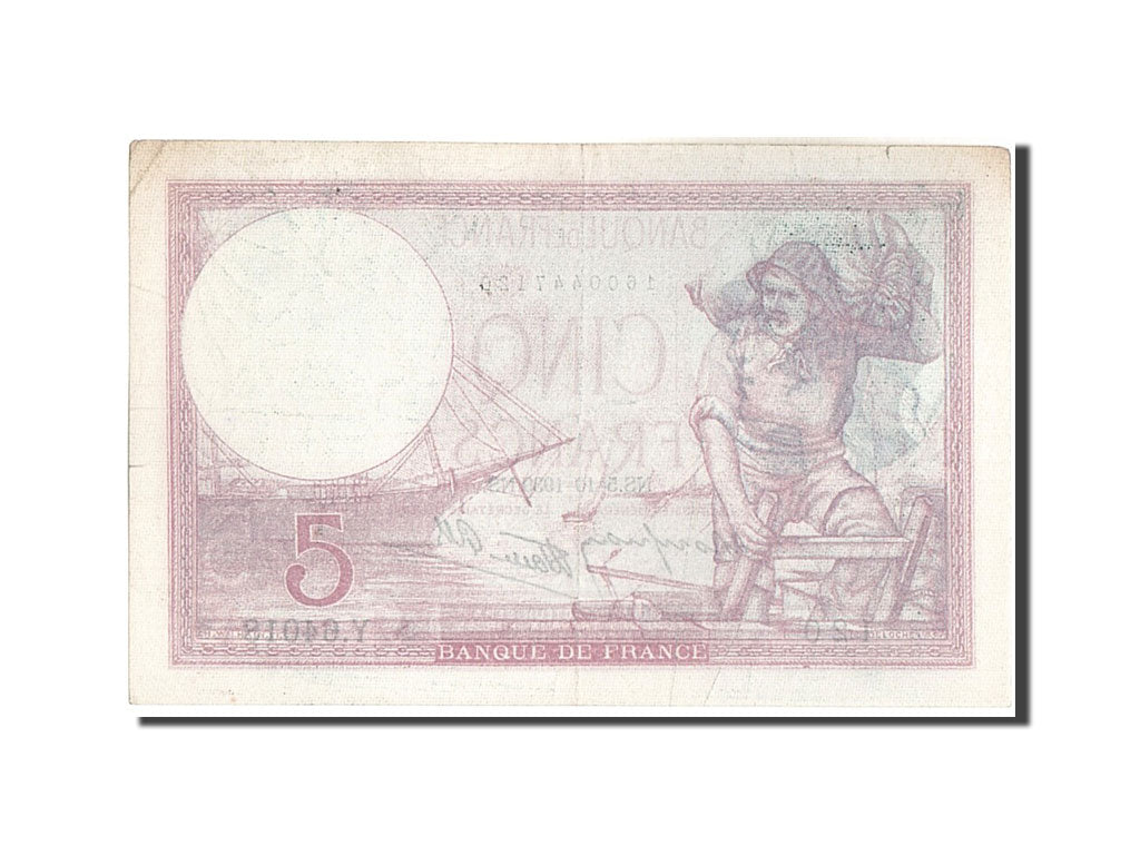 Banknote, France, 5 Francs, 5 F 1917-1940 ''Violet'', 1939, 1939-10-05