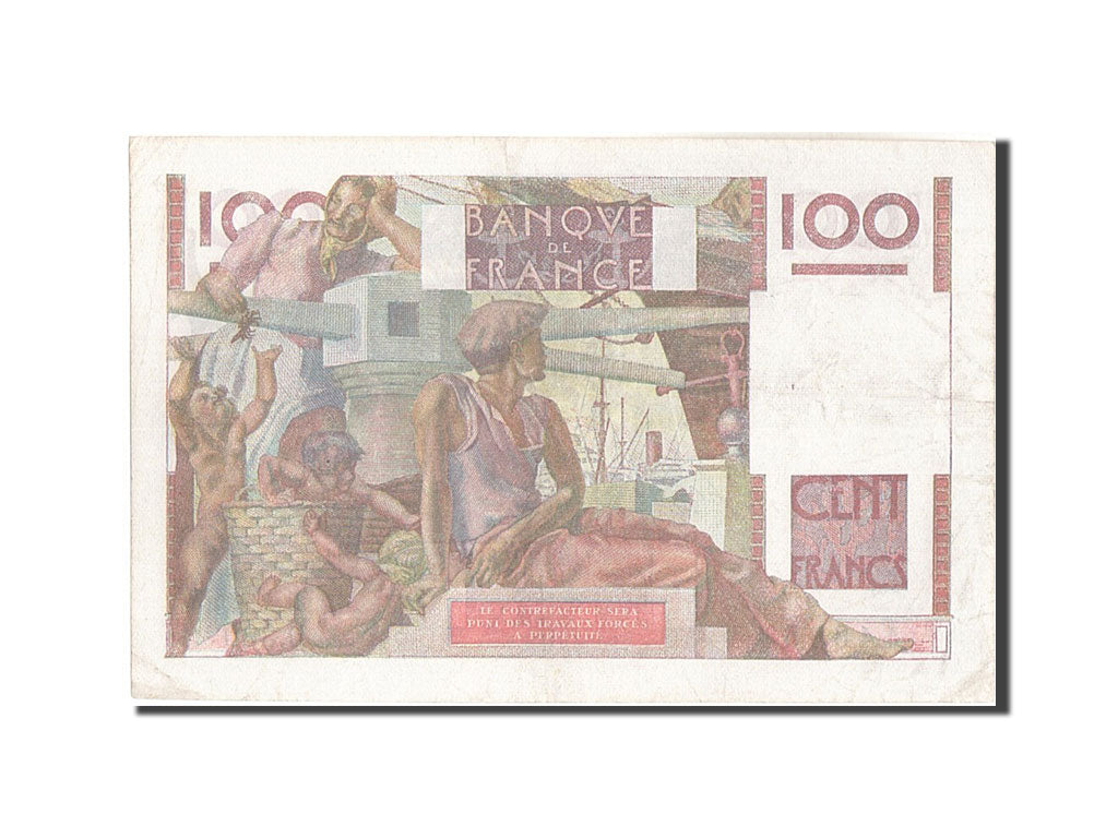 Biljet, Frankrijk, 100 Francs, 100 F 1945-1954 ''Jeune Paysan'', 1950