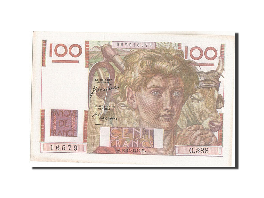 Banknote, France, 100 Francs, 100 F 1945-1954 ''Jeune Paysan'', 1950