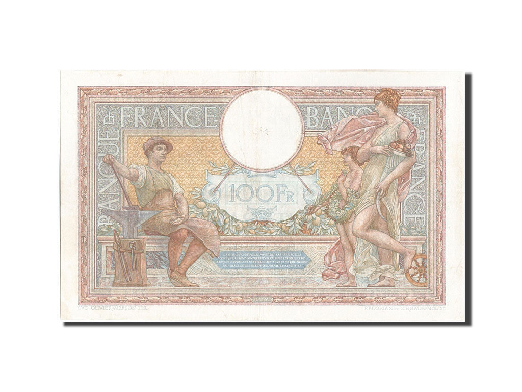 Banknote, France, 100 Francs, 100 F 1908-1939 ''Luc Olivier Merson'', 1932