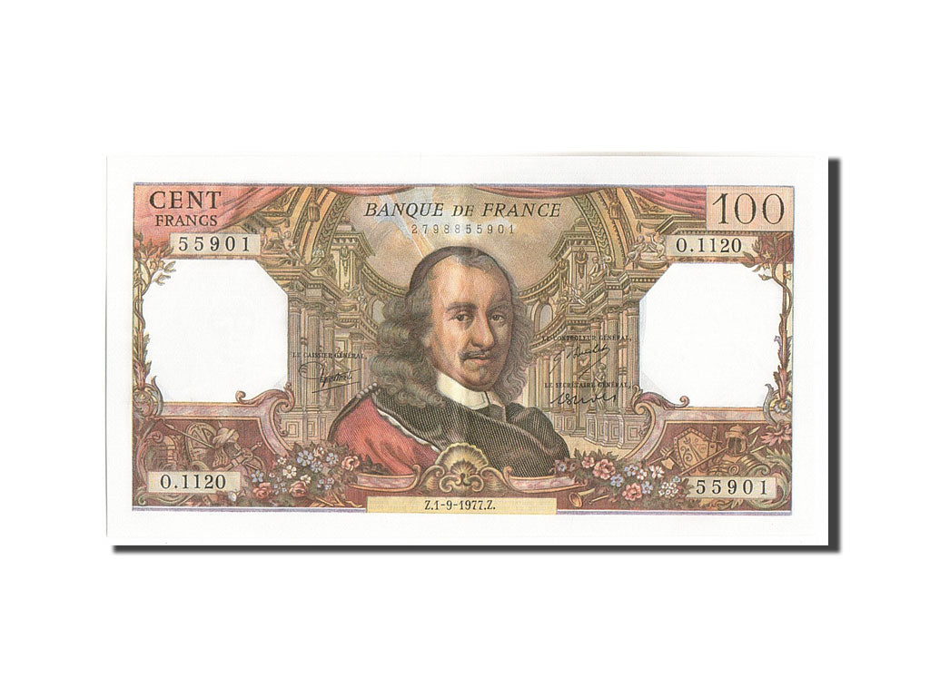Billet, France, 100 Francs, 100 F 1964-1979 ''Corneille'', 1977, 1977-09-01