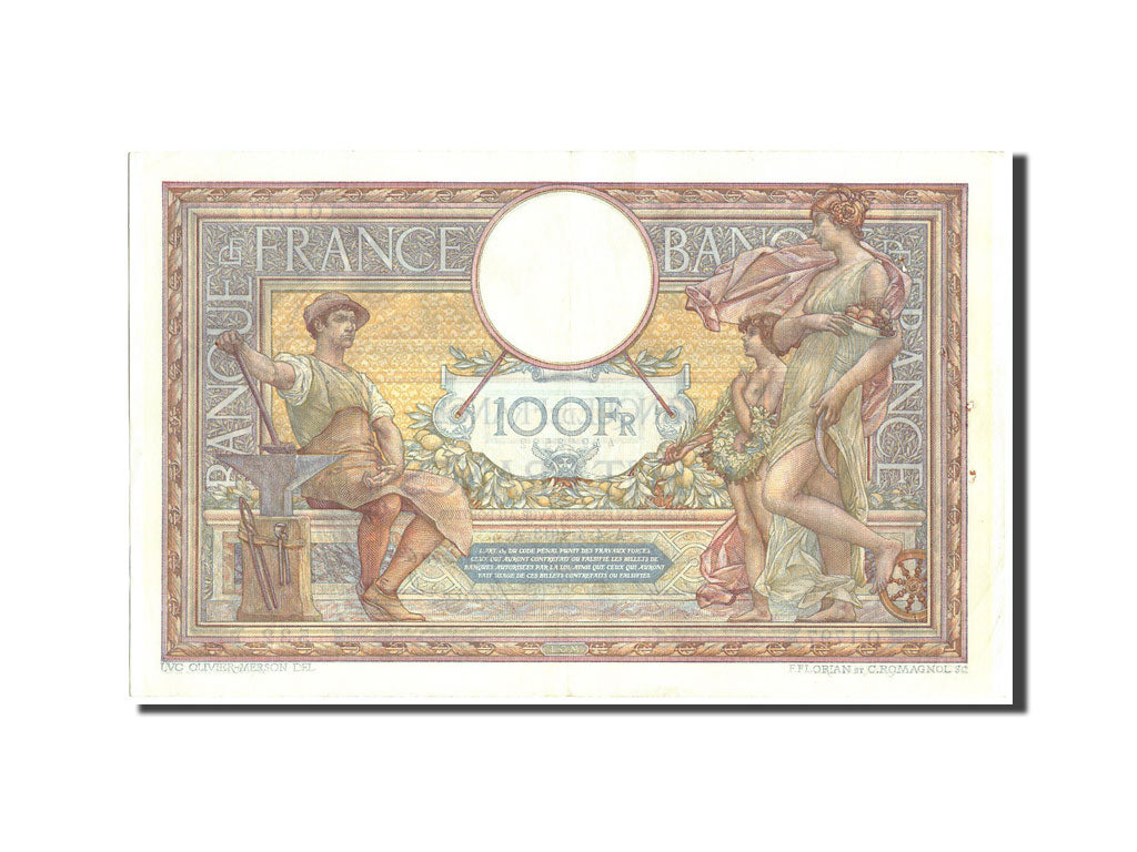 Banknote, France, 100 Francs, 100 F 1908-1939 ''Luc Olivier Merson'', 1913