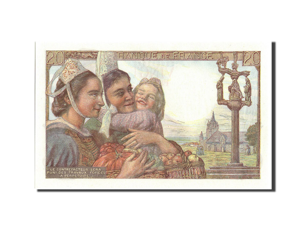 Geldschein, Frankreich, 20 Francs, 20 F 1942-1950 ''Pêcheur'', 1943