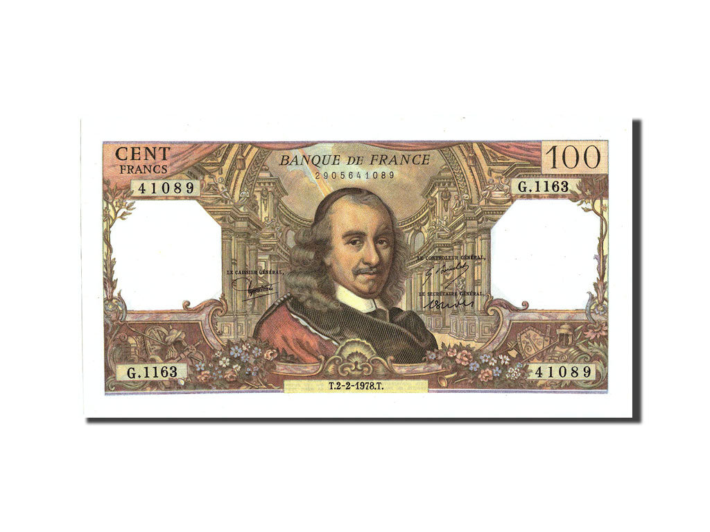 Banknot, Francja, 100 Francs, Corneille, 1978, 1978-02-02, UNC(63)