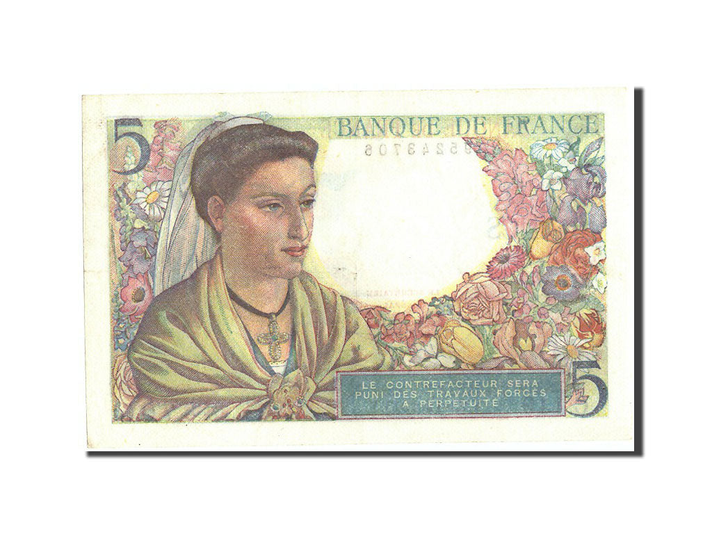 Banknote, France, 5 Francs, 5 F 1943-1947 ''Berger'', 1943, 1943-12-23, UNC(63)