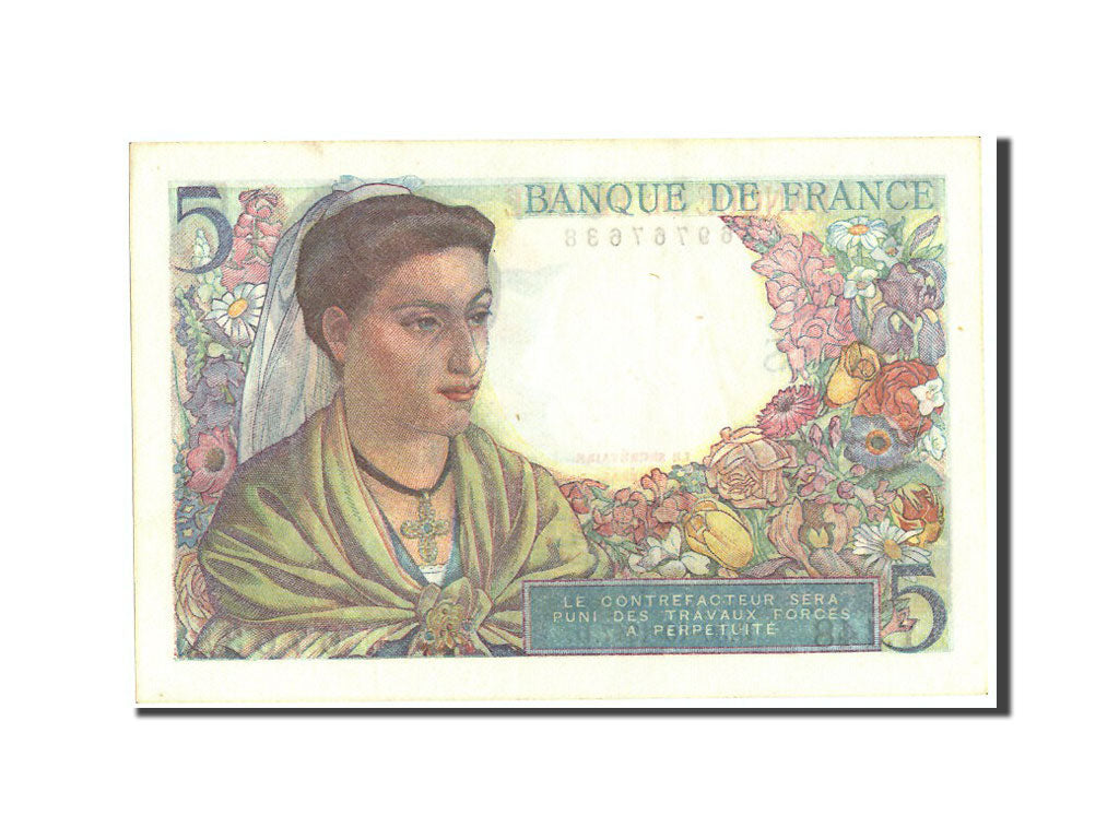 França, 5 Francs, Berger, 1947, 1947-10-30, UNC(63), Fayette:5.7, KM:98b