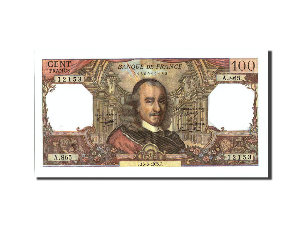 Banknot, Francja, 100 Francs, Corneille, 1975, 1975-05-15, AU(55-58)