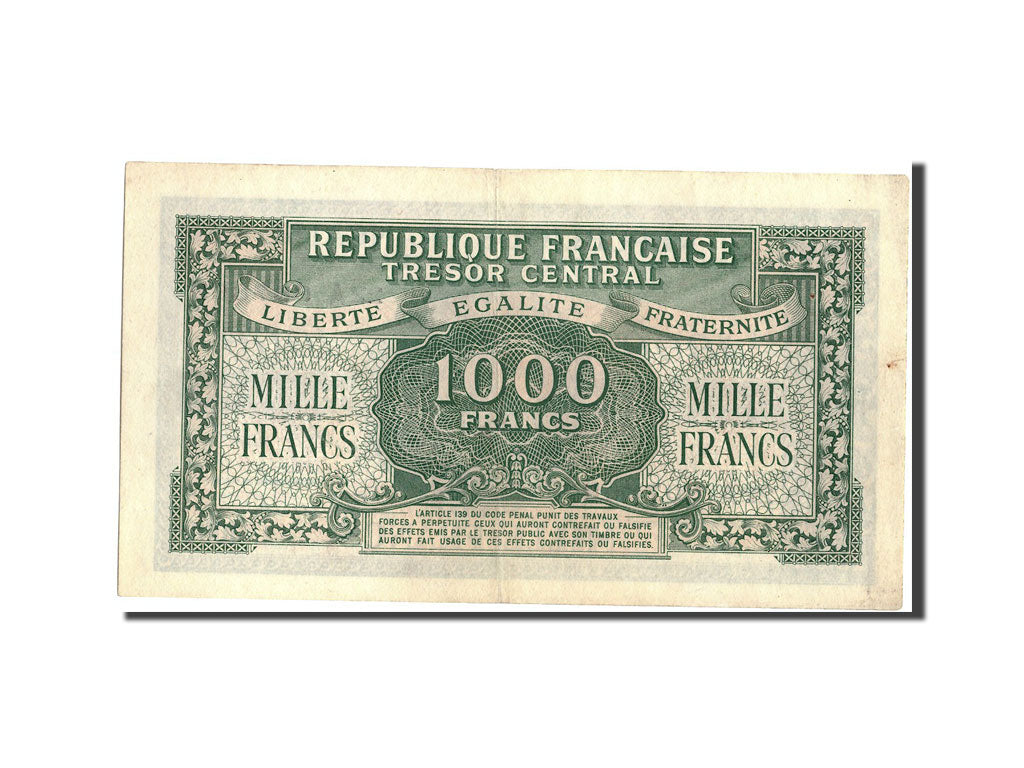 Banknote, France, 1000 Francs, 1943-1945 Marianne, 1945, Undated (1945)