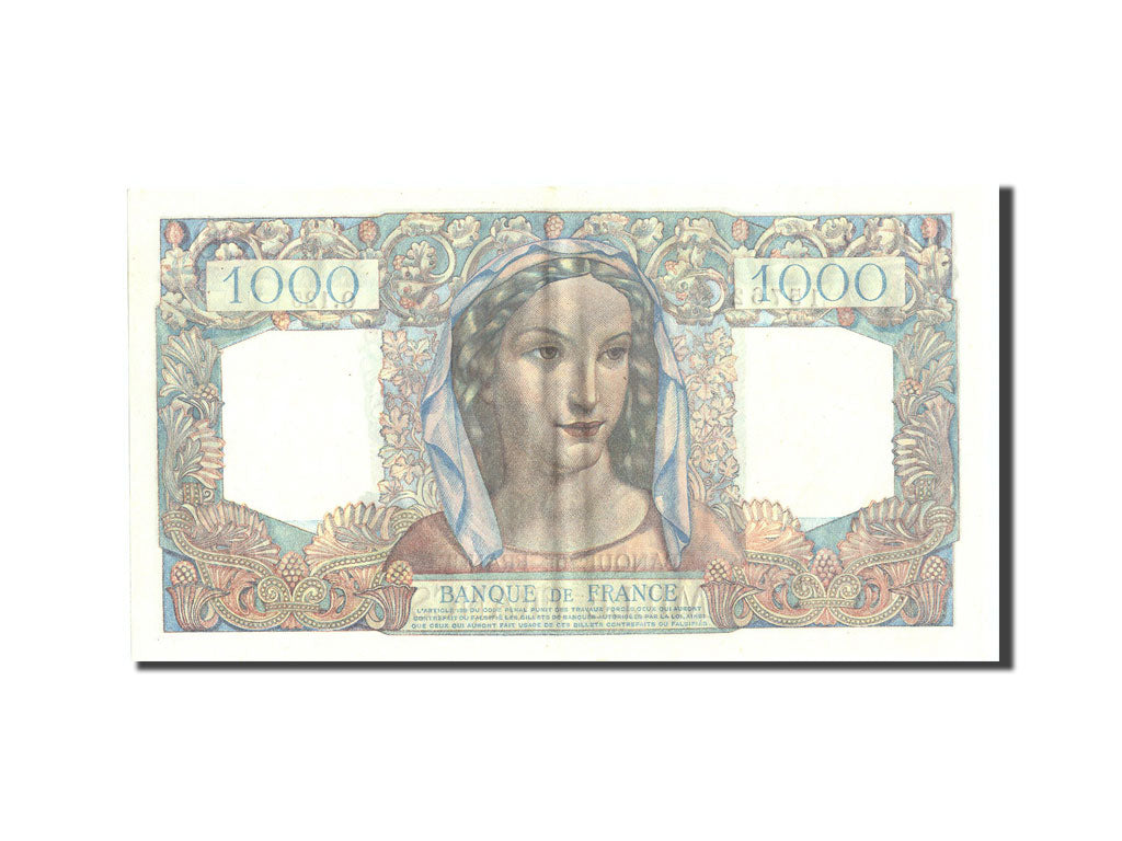 Geldschein, Frankreich, 20 Francs, 1 000 F 1945-1950 ''Minerve et Hercule''