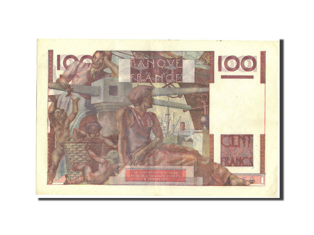 Biljet, Frankrijk, 100 Francs, 100 F 1945-1954 ''Jeune Paysan'', 1953