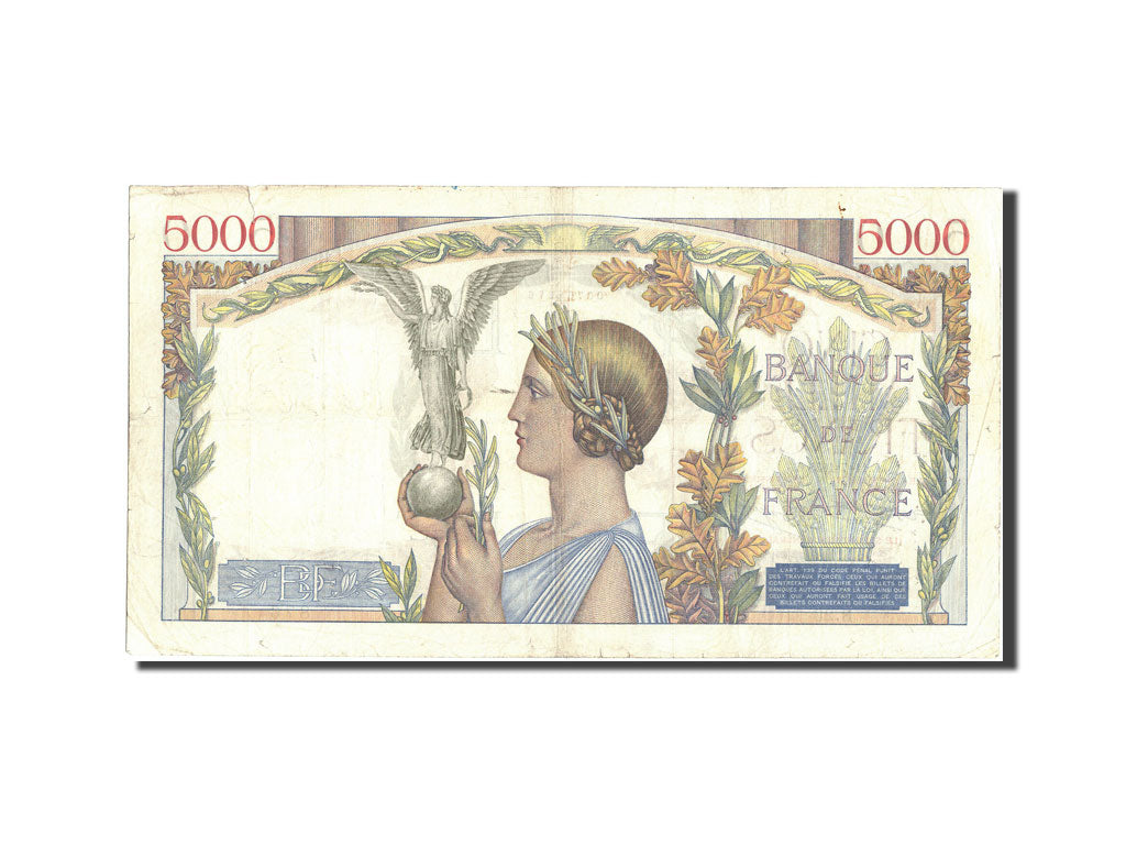 Francia, 5000 Francs, Victoire, 1935-07-11, B.29, VF 20, PMG