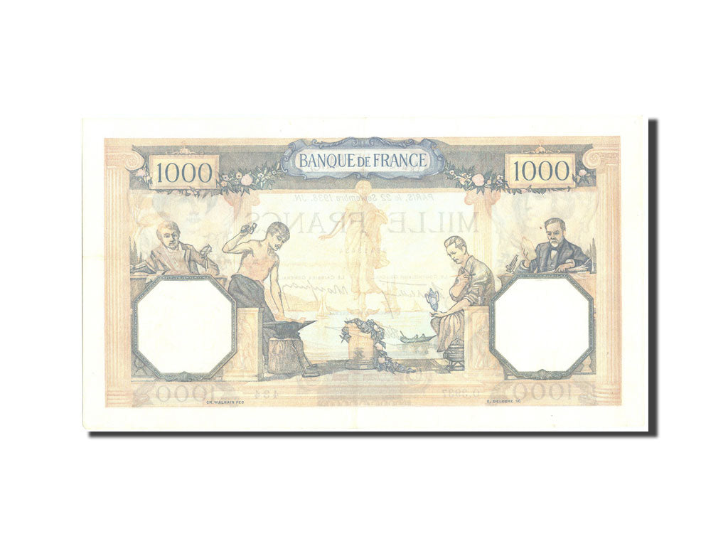 Geldschein, Frankreich, 1000 Francs, 1 000 F 1927-1940 ''Cérès et Mercure''