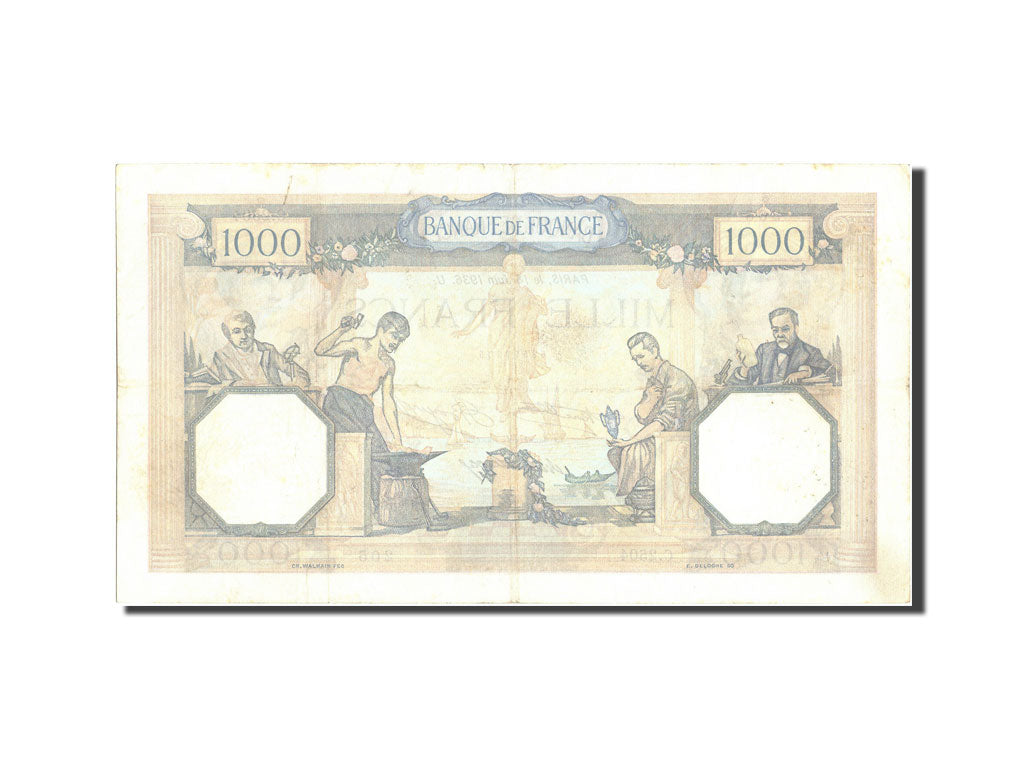 Banconote, Francia, 1000 Francs, 1 000 F 1927-1940 ''Cérès et Mercure'', 1936