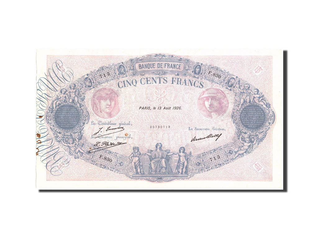 Banknote, France, 500 Francs, 500 F 1888-1940 ''Bleu et Rose'', 1926