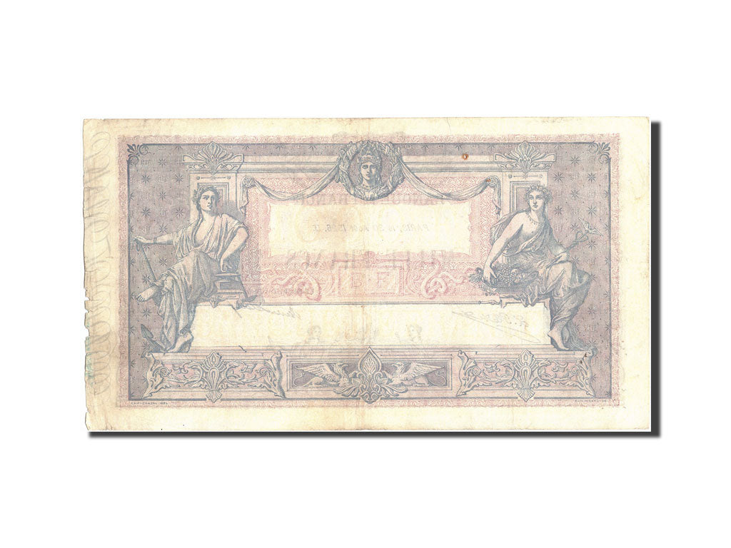 Geldschein, Frankreich, 1000 Francs, 1 000 F 1889-1926 ''Bleu et Rose'', 1926
