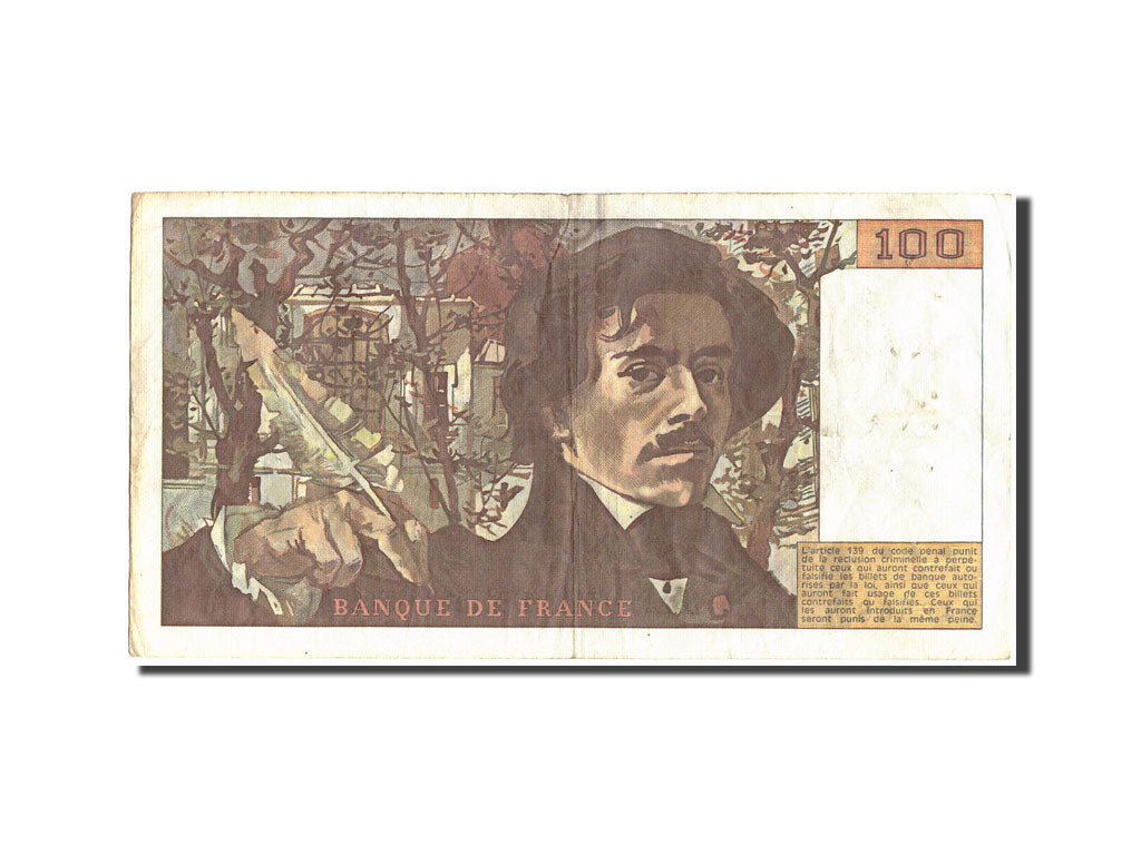 Banknot, Francja, 100 Francs, Delacroix, 1979, 1979, EF(40-45), Fayette:69.3