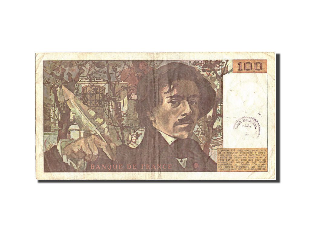 Banknot, Francja, 100 Francs, Delacroix, 1982, 1982, VF(20-25), Fayette:69.6