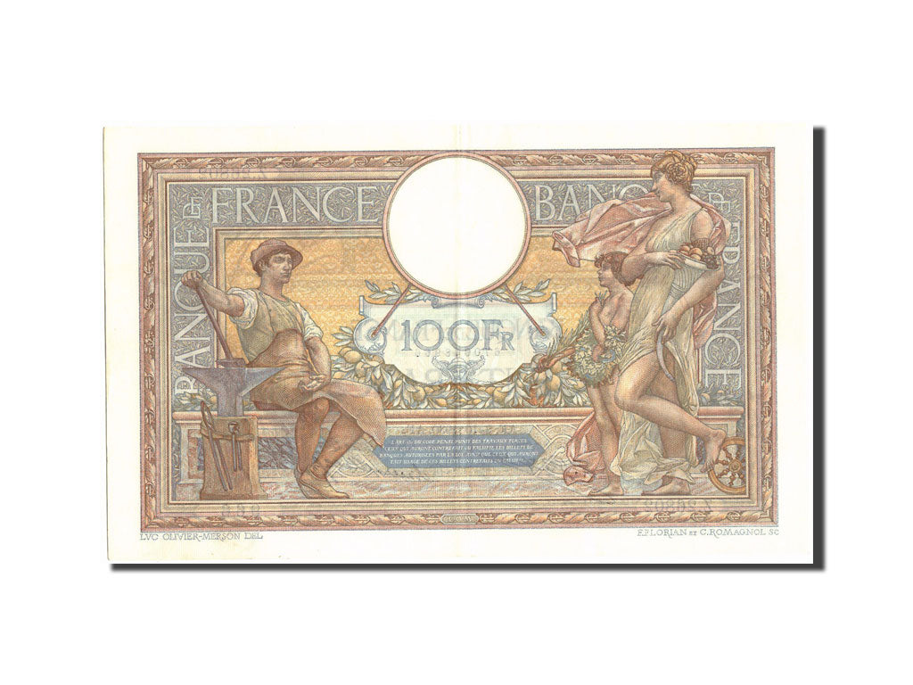 Banknote, France, 100 Francs, 100 F 1908-1939 ''Luc Olivier Merson'', 1930