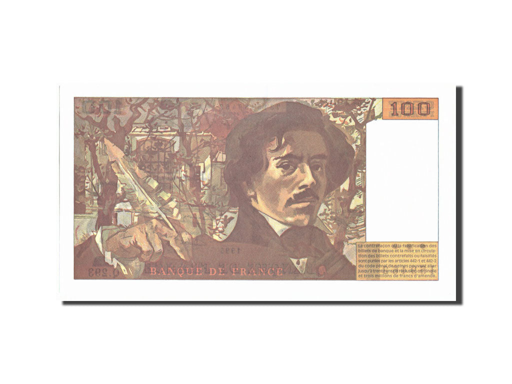 Banknot, Francja, 100 Francs, Delacroix, 1995, 1995, UNC(64), Fayette:69ter.2c