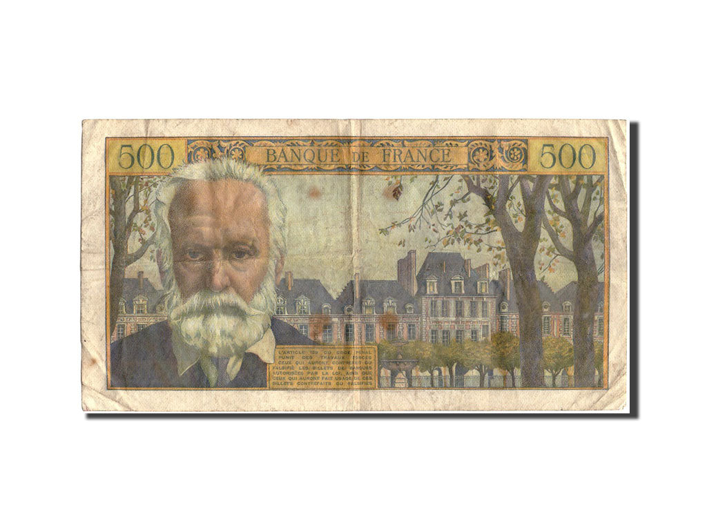 Banknote, France, 500 Francs, 500 F 1954-1958 ''Victor Hugo'', 1958, 1958-09-04