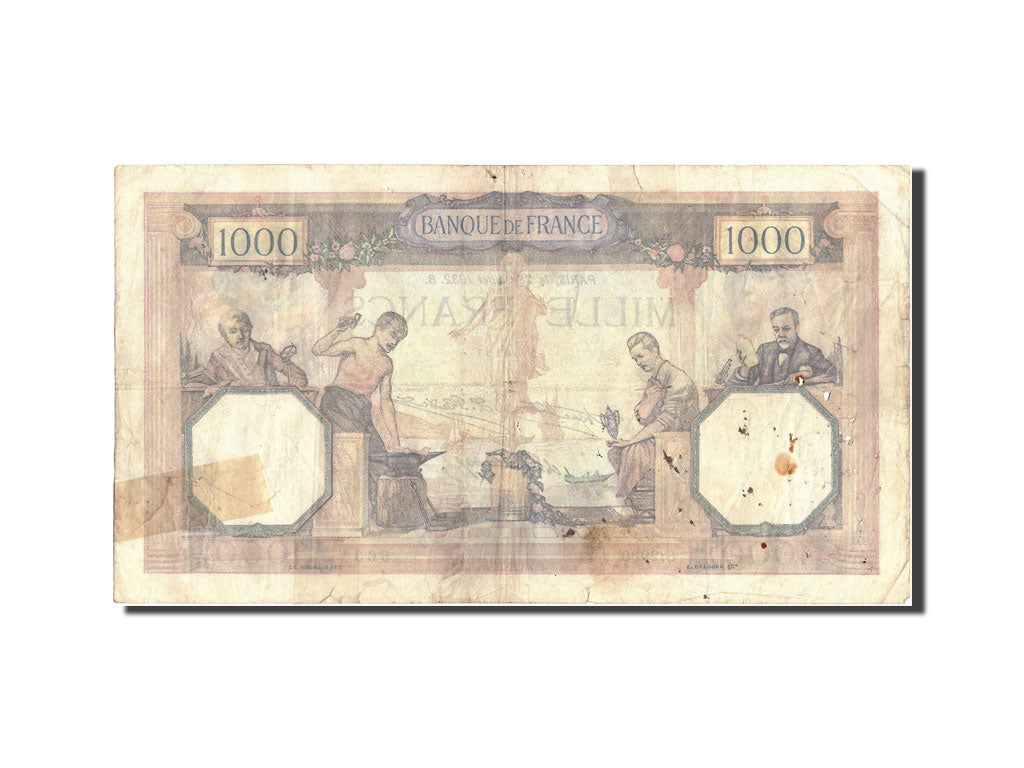 Billete, Francia, 1000 Francs, 1 000 F 1927-1940 ''Cérès et Mercure'', 1932