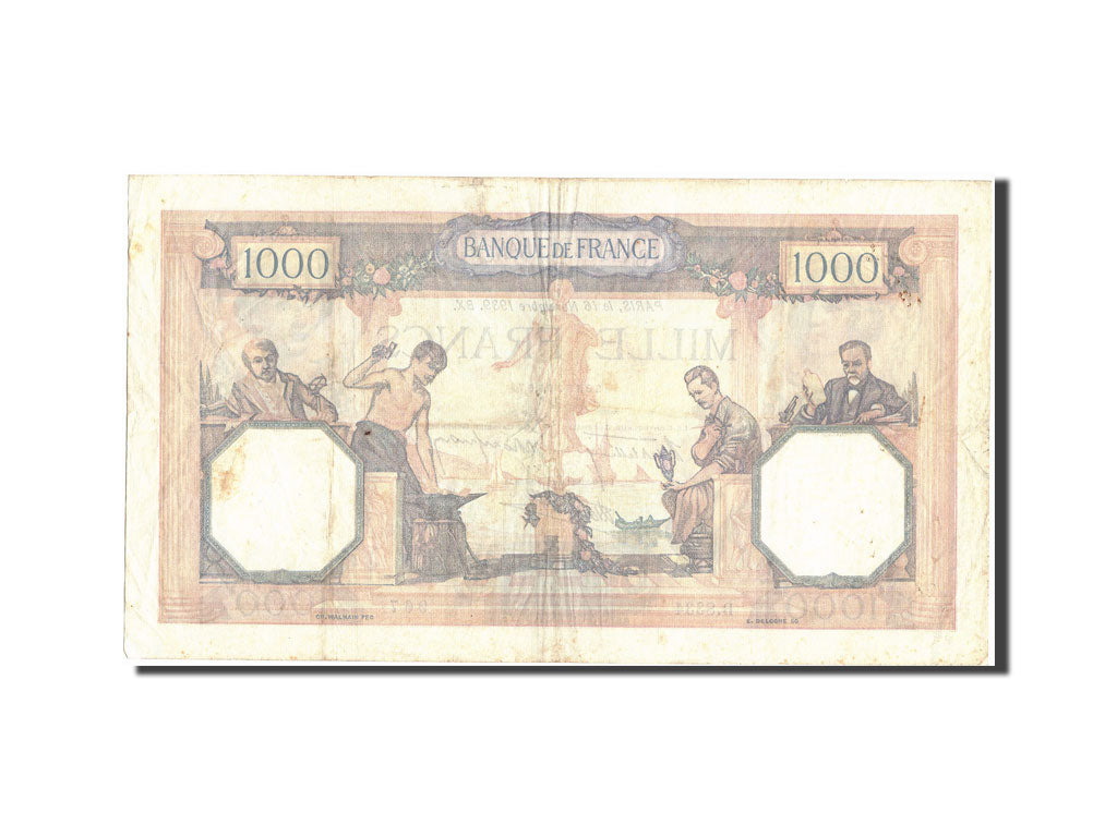 Billete, Francia, 1000 Francs, 1 000 F 1927-1940 ''Cérès et Mercure'', 1939