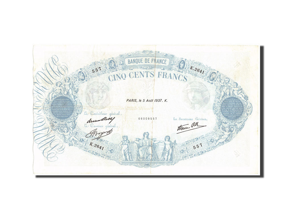 Banknote, France, 500 Francs, 500 F 1888-1940 ''Bleu et Rose'', 1937