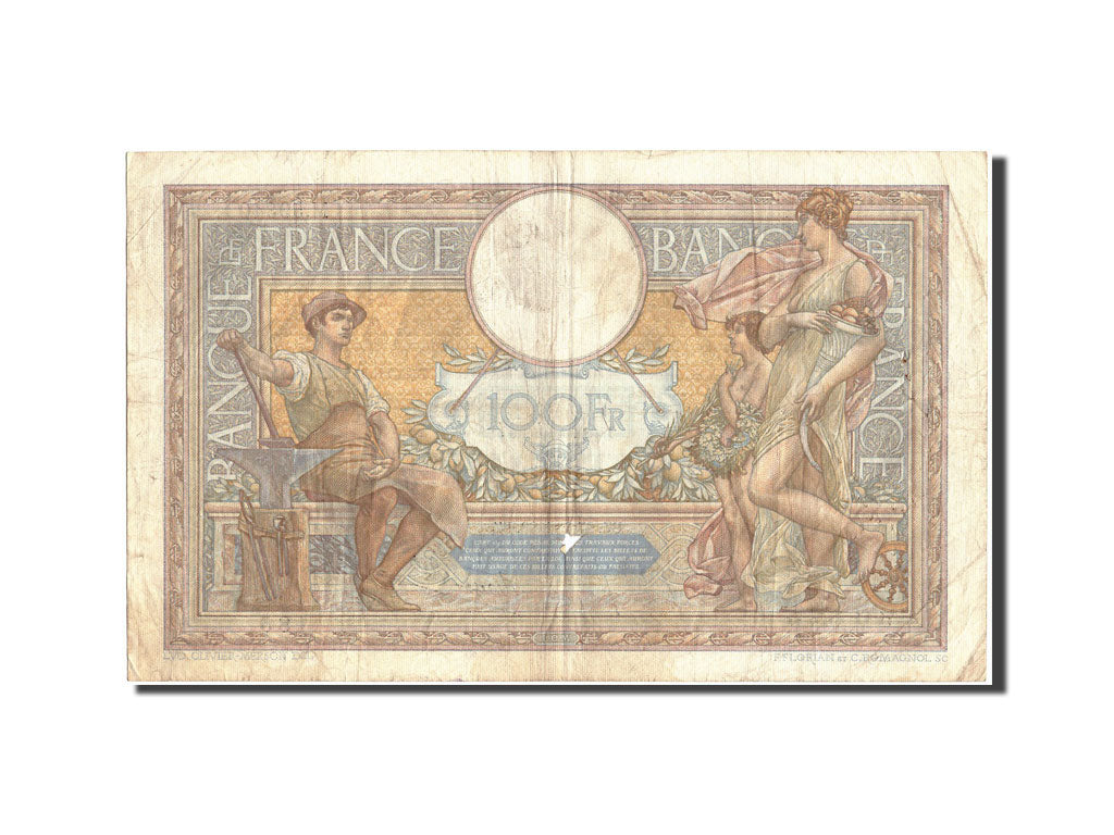 Banknote, France, 100 Francs, 100 F 1908-1939 ''Luc Olivier Merson'', 1938