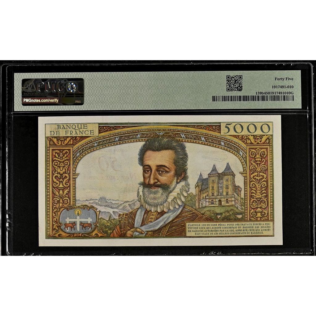 France, 50 Nouveaux Francs on 5000 Francs, Henri IV, 1959-03-05, R.99, EF 45