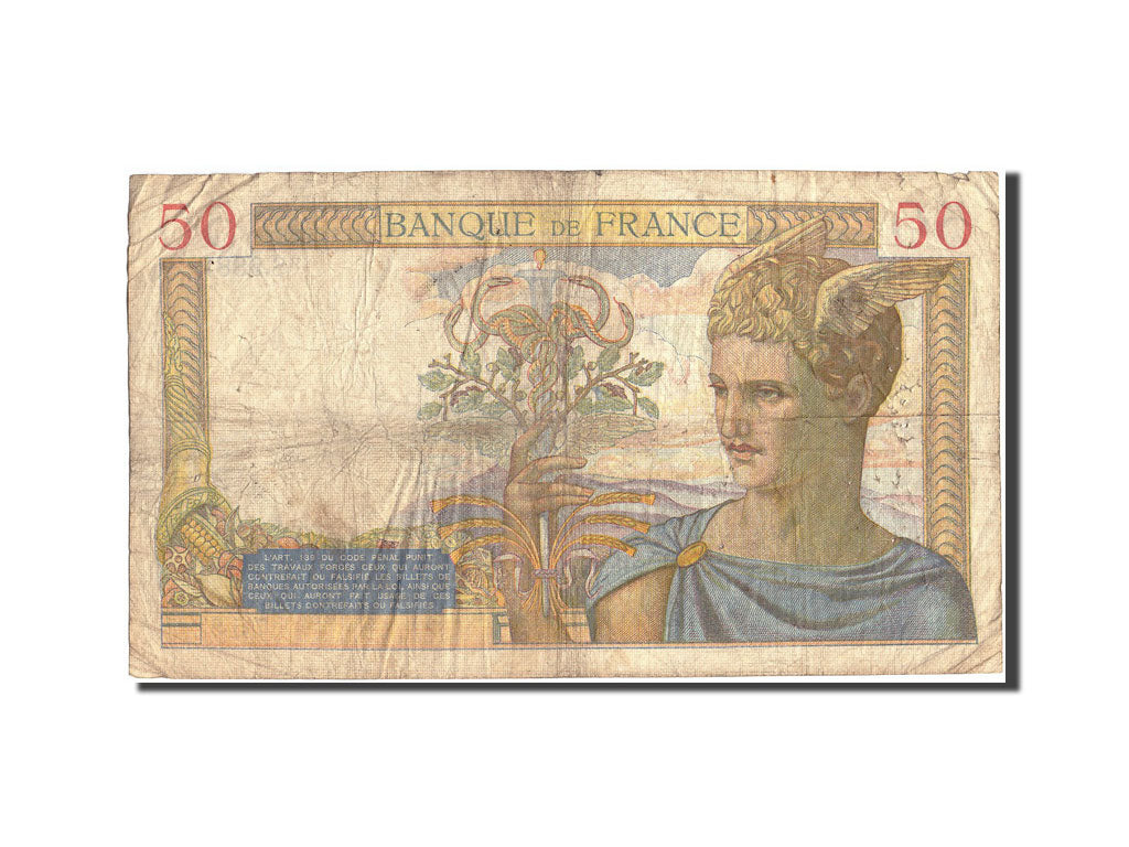 Banconote, Francia, 50 Francs, 50 F 1934-1940 ''Cérès'', 1939, 1939-03-09