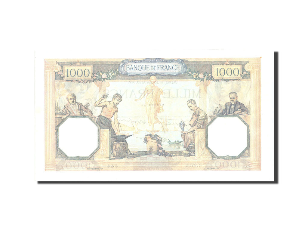 Geldschein, Frankreich, 1000 Francs, 1 000 F 1927-1940 ''Cérès et Mercure''