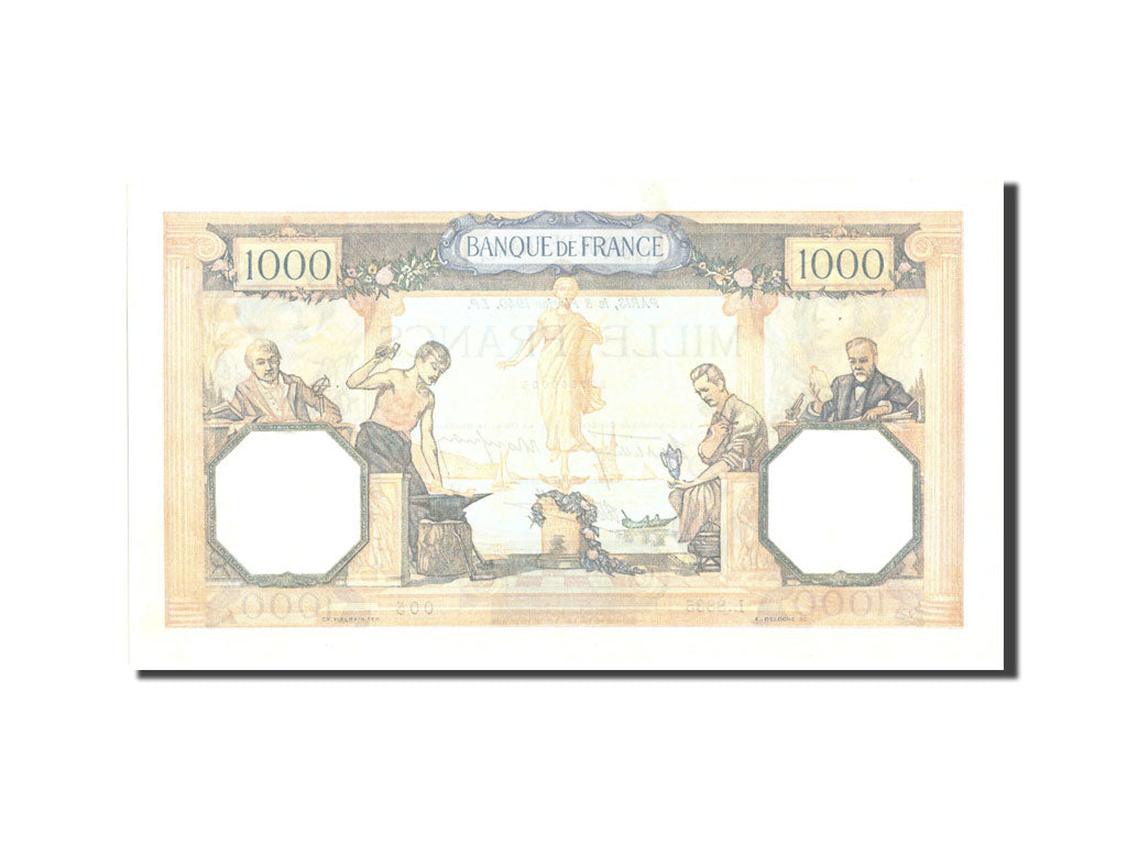 Geldschein, Frankreich, 1000 Francs, 1 000 F 1927-1940 ''Cérès et Mercure''