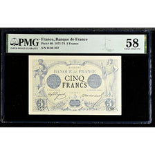 France, 5 Francs, Noir, 1872-01-11, D.98, AU 58, PMG