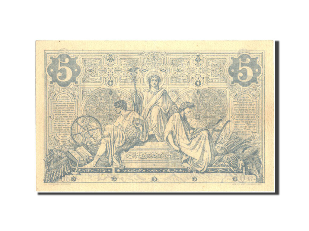 Billete, Francia, 5 Francs, 5 F 1871-1874 ''Noir'', 1873, 1873-09-04, MBC+