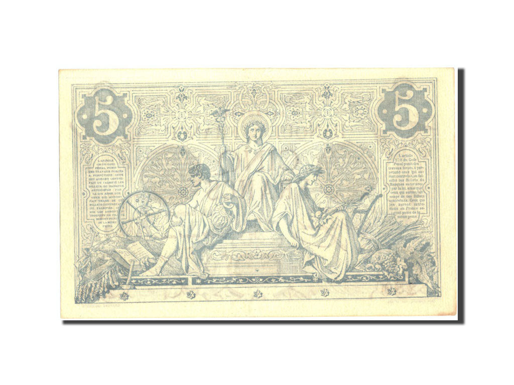 Billete, Francia, 5 Francs, 5 F 1871-1874 ''Noir'', 1873, 1873-05-16, MBC+