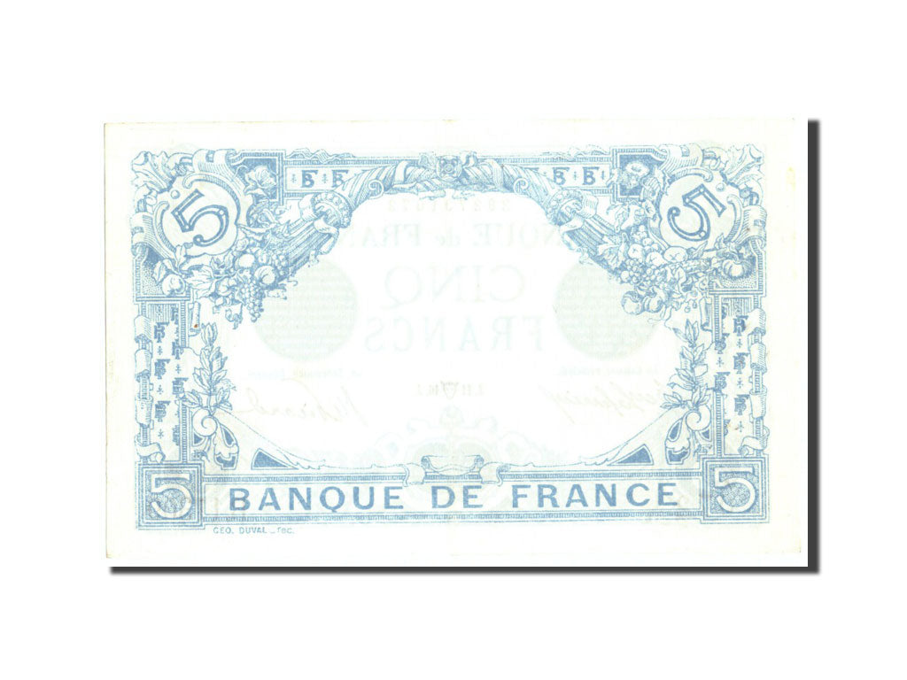 Geldschein, Frankreich, 5 Francs, 5 F 1912-1917 ''Bleu'', 1916, 1916-04-11, VZ+