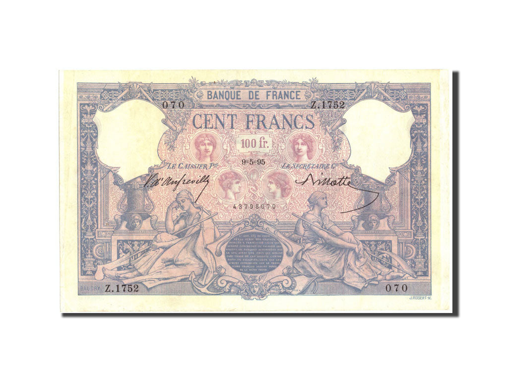 Francia, 100 Francs, Bleu et Rose, 1895-05-09, Z.1752, EBC