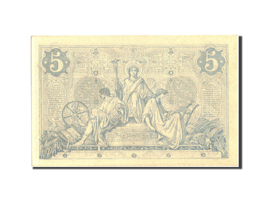 Billete, Francia, 5 Francs, 5 F 1871-1874 ''Noir'', 1873, 1873-07-10, EBC+