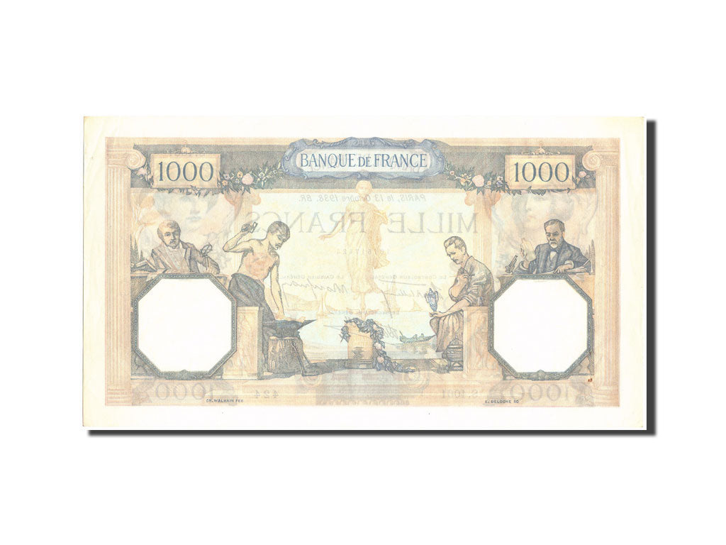 Banconote, Francia, 1000 Francs, 1 000 F 1927-1940 ''Cérès et Mercure'', 1938