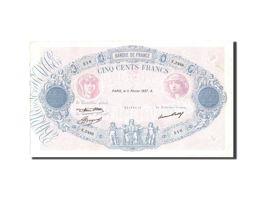 Billet, France, 500 Francs, 500 F 1888-1940 ''Bleu et Rose'', 1937, 1937-02-11