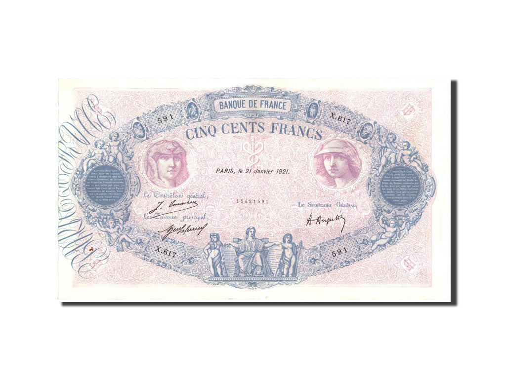 Banknote, France, 500 Francs, 500 F 1888-1940 ''Bleu et Rose'', 1921