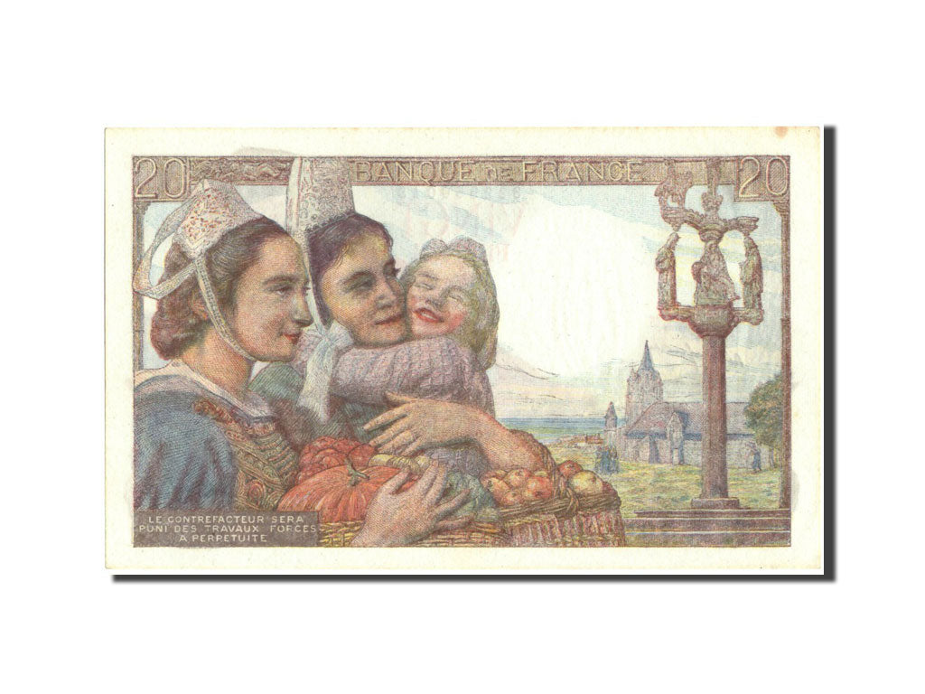 Banknote, France, 20 Francs, 20 F 1942-1950 ''Pêcheur'', 1944, 1944-05-17