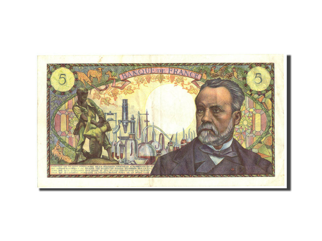 Banconote, Francia, 5 Francs, 5 F 1966-1970 ''Pasteur'', 1968, 1968-04-04, MB+