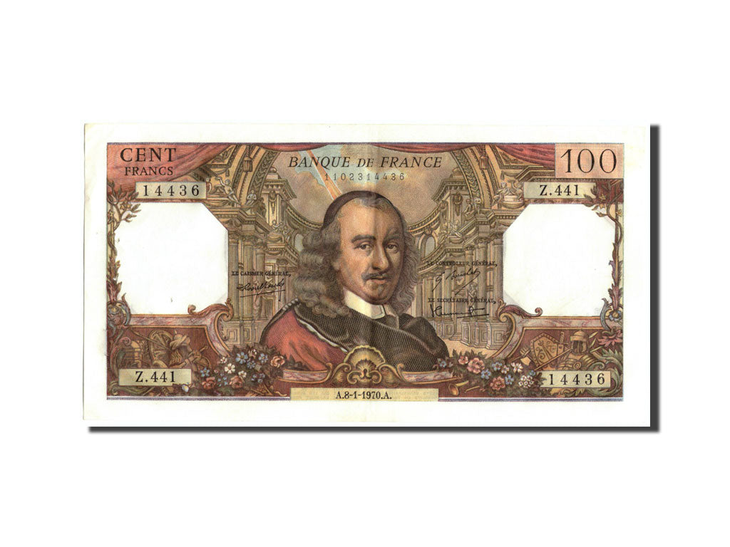 Banknot, Francja, 100 Francs, Corneille, 1970, 1970-01-08, AU(50-53)