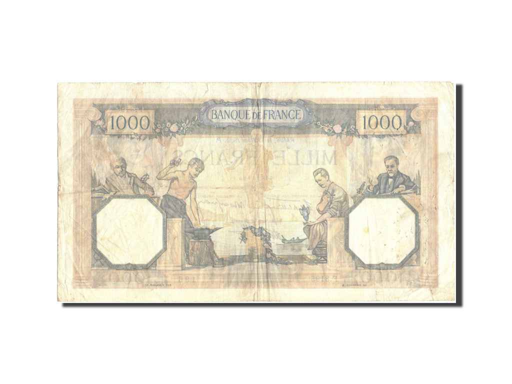Banconote, Francia, 1000 Francs, 1 000 F 1927-1940 ''Cérès et Mercure'', 1938
