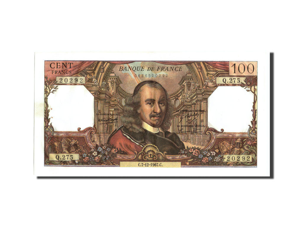 Geldschein, Frankreich, 100 Francs, 100 F 1964-1979 ''Corneille'', 1967