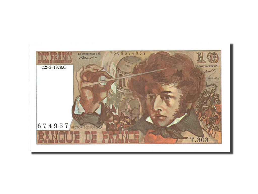 Banknot, Francja, 10 Francs, Berlioz, 1978, 1978-03-02, UNC(65-70)