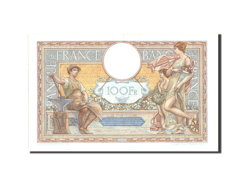 Banknote, France, 100 Francs, 100 F 1908-1939 ''Luc Olivier Merson'', 1934