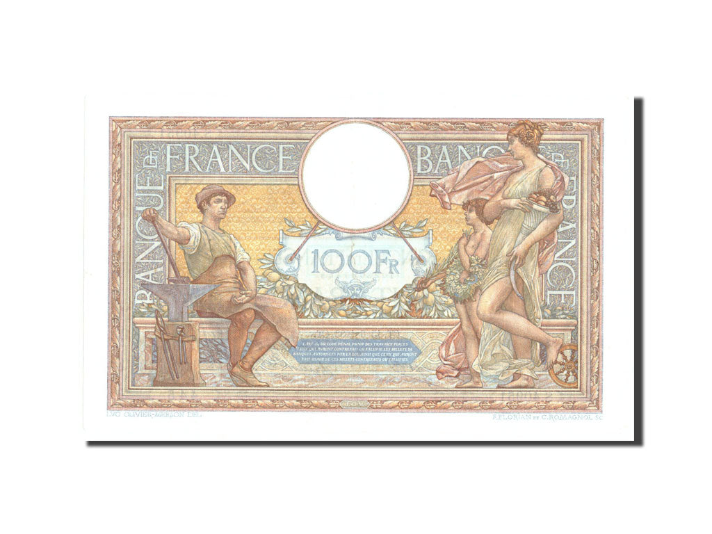 Banknote, France, 100 Francs, 100 F 1908-1939 ''Luc Olivier Merson'', 1933